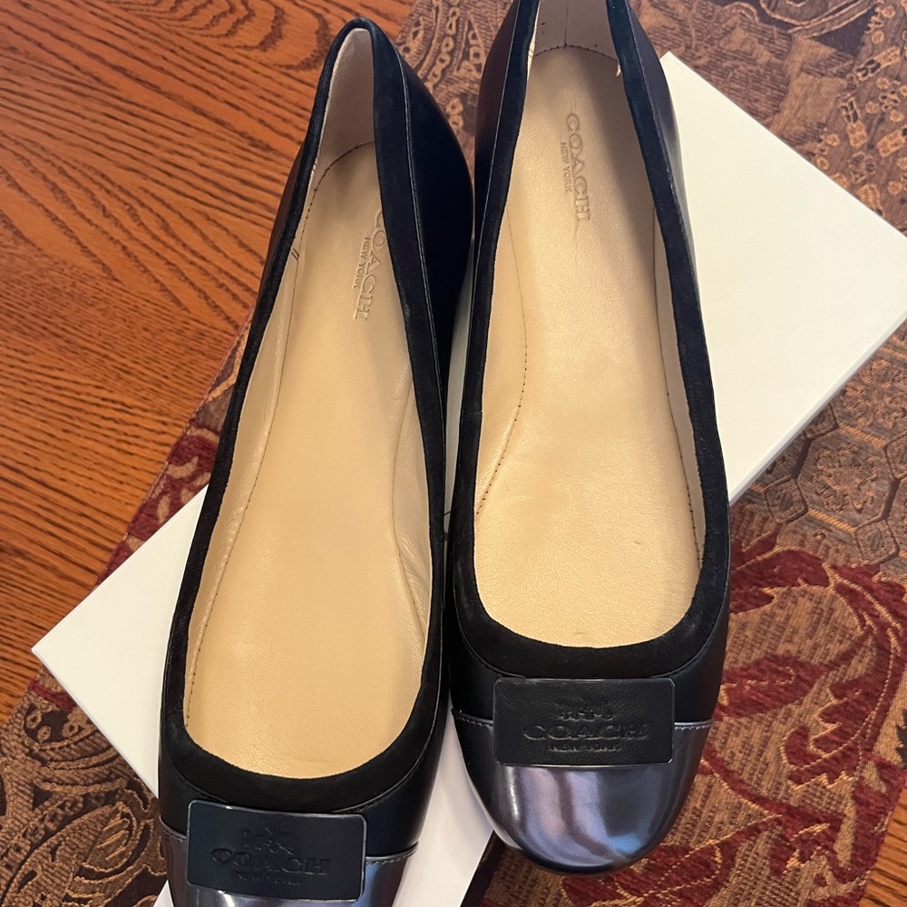 Coach ULMA SFT lambskin/mir MET Women’s shoes flats Size 9.5 M new in Box - Picture 12 of 15